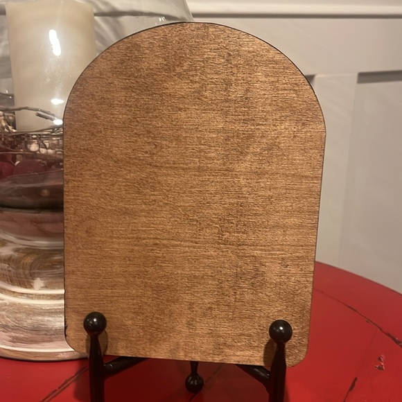 Vintage Santa Claus Round Top Wooden Framed Art. Farmhouse Christmas Decor. - Picture 6 of 6